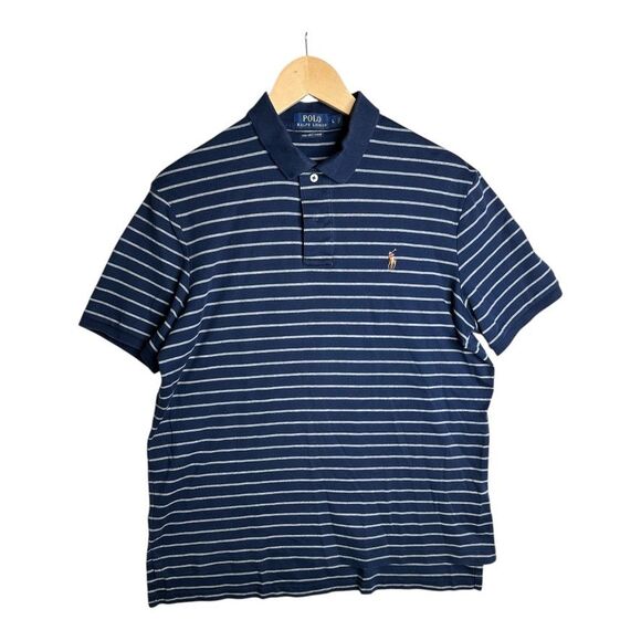 Polo by Ralph Lauren Other - Polo Ralph Lauren‎ Classic Fit Pima Soft Touch Polo Blue Striped Size Large